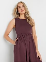 Long Tall Sally Purple 100% Cotton Sleeveless Mixed Fabric Midi Dress - Image 4 of 5