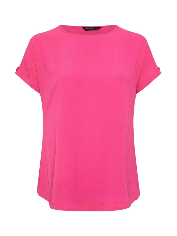 Yours Curve Pink Turn Back Button Detail Blouse - Image 5 of 5