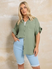 Yours Curve Green Oversized Grown On Shirt - Image 2 of 5