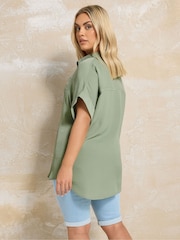 Yours Curve Green Oversized Grown On Shirt - Image 3 of 5
