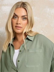 Yours Curve Green Oversized Grown On Shirt - Image 4 of 5