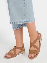 Yours Curve Nude Wide Fit Wide Fit Flexi Comfort Sandals - Image 1 of 5