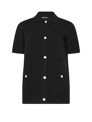 Long Tall Sally Black Short Sleeve Boxy Knitted Cardigan - Image 5 of 5