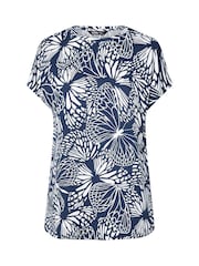 Yours Curve Light Blue 100% Cotton Grown On Slub T-Shirt - Image 5 of 5