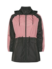 Yours Curve Pink Lightweight Colourblock Parka - Image 5 of 5