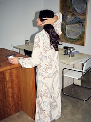 Never Fully Dressed Cream Octopus Viscose Button Through Pyjamas - Image 2 of 4