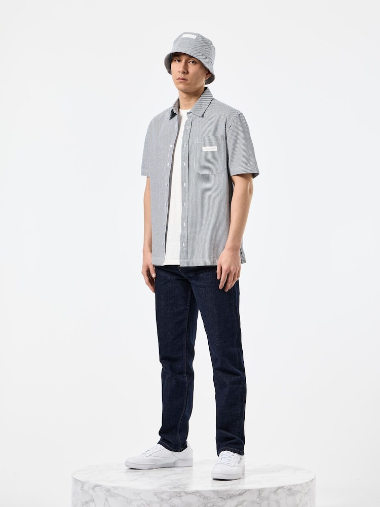 Weekend Offender Ticking Stripe Gervasi Short Sleeve Shirt - Image 1 of 4