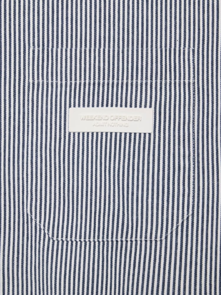 Weekend Offender Ticking Stripe Gervasi Short Sleeve Shirt - Image 4 of 4