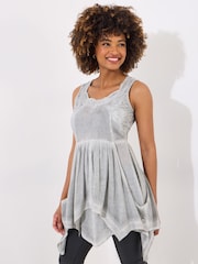 Joe Browns Grey Lace Neck Sleeveless Tunic - Image 1 of 5