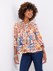 Joe Browns Cream Bird Print Embroidered Top - Image 3 of 7