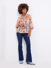 Joe Browns Cream Bird Print Embroidered Top - Image 4 of 7