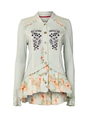 Joe Browns Green Floral Embroidered Jersey Top - Image 5 of 5