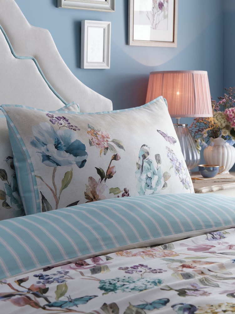 Appletree White Portia 100% Cotton Duvet Cover Set - Image 2 of 5 Appletree White Portia 100% Cotton Duvet Cover Set - Image 2 of 5