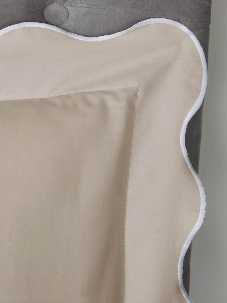 Appletree Natural Scallop Edge 100% Cotton Duvet Cover Set - Image 3 of 3 Appletree Natural Scallop Edge 100% Cotton Duvet Cover Set - Image 3 of 3