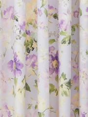 Dreams & Drapes Lilac Flourette Lined Pair of Eyelet Curtains - Image 3 of 3