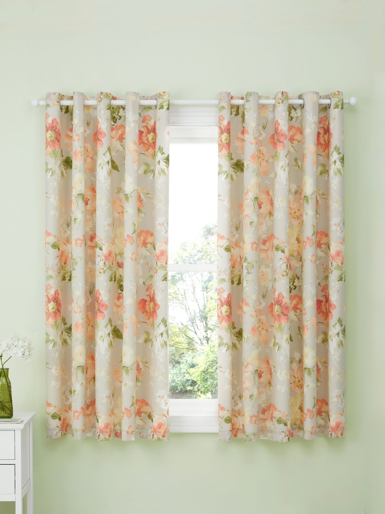 Dreams & Drapes Flourette Lined Pair of Eyelet Curtains - Imagem 1 de 3