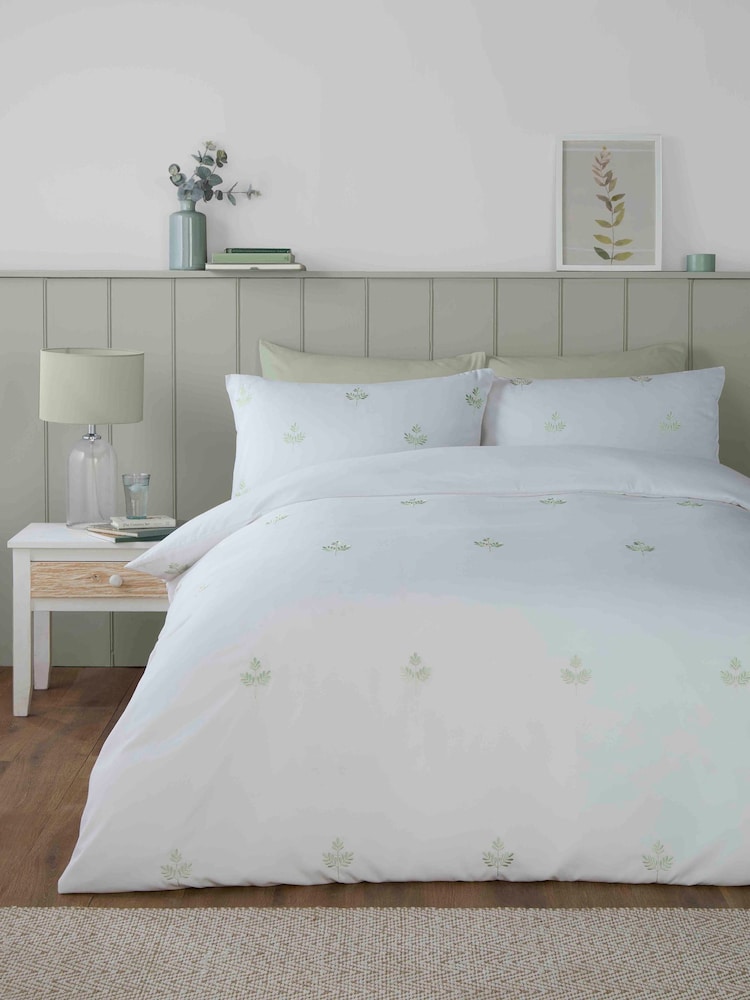 Serene Emily Embroidery Easy Care Duvet Cover Set - Image 1 of 3