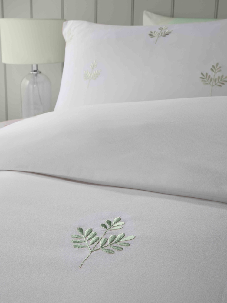 Serene Emily Embroidery Easy Care Duvet Cover Set - Image 2 of 3