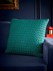 Laurence Llewelyn-Bowen Jade Amory Velvet Filled Cushion - Image 1 of 4