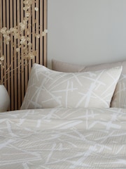 Appletree Natural Otto Textured Jacquard Duvet Cover Set - Image 2 of 4