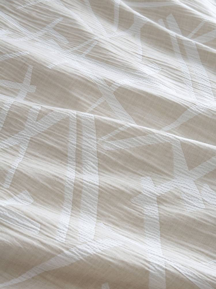 Appletree Natural Otto Textured Jacquard Duvet Cover Set - Image 3 of 4