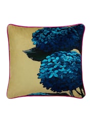 Laurence Llewelyn-Bowen Lime Hiyah Hydrangea Velvet Filled Cushion - Image 2 of 3