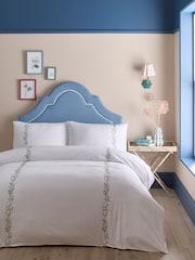 Appletree White Julianna Embroidery 100% Cotton Duvet Cover Set - Image 1 of 5