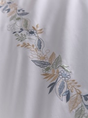 Appletree White Julianna Embroidery 100% Cotton Duvet Cover Set - Image 3 of 5