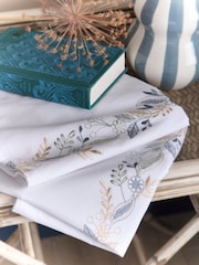 Appletree White Julianna Embroidery 100% Cotton Duvet Cover Set - Image 4 of 5