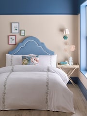 Appletree White Julianna Embroidery 100% Cotton Duvet Cover Set - Image 5 of 5