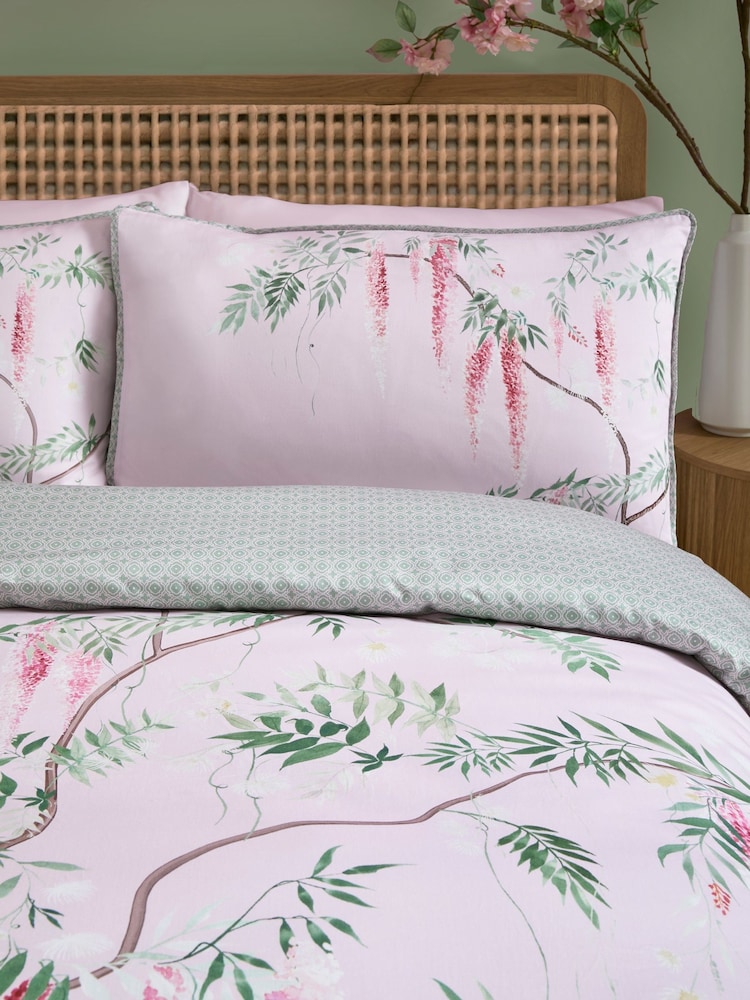 Soiree Pink Enya 100% Cotton Duvet Cover Set - Image 2 of 4 Soiree Pink Enya 100% Cotton Duvet Cover Set - Image 2 of 4