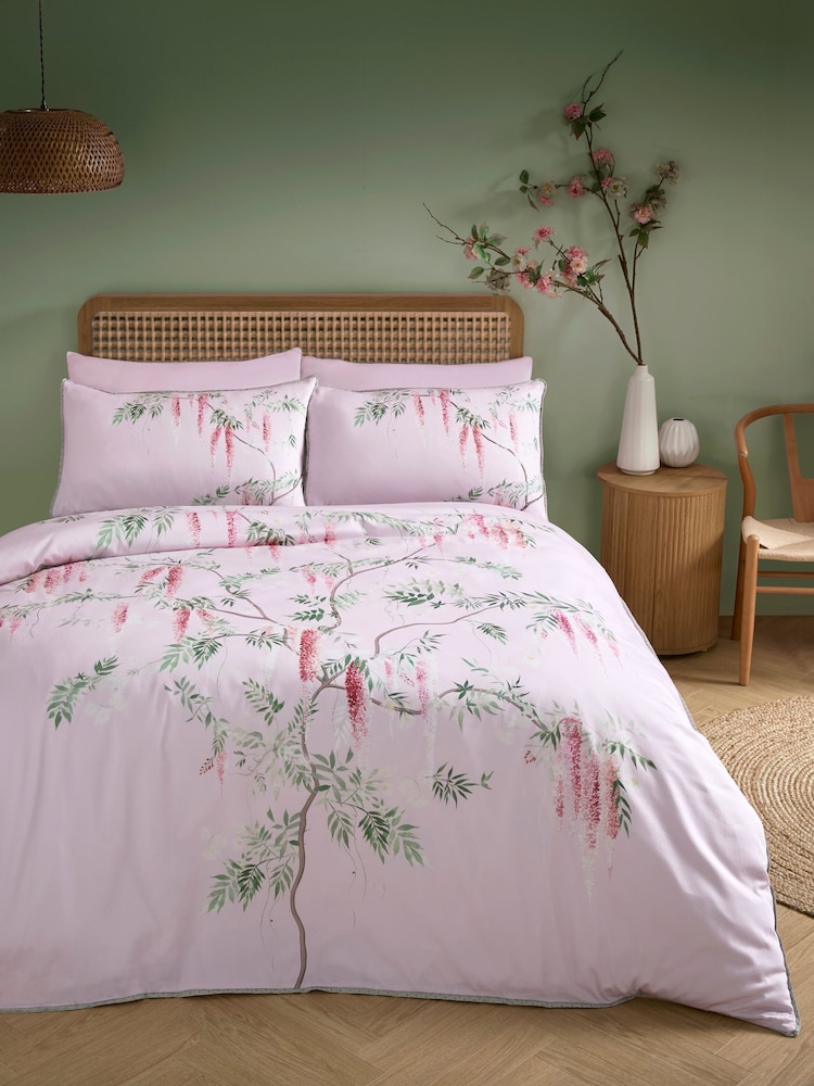 Soiree Pink Enya 100% Cotton Duvet Cover Set - Image 4 of 4 Soiree Pink Enya 100% Cotton Duvet Cover Set - Image 4 of 4