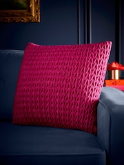 Laurence Llewelyn-Bowen Fuchsia Amory Velvet Filled Cushion - Image 1 of 4