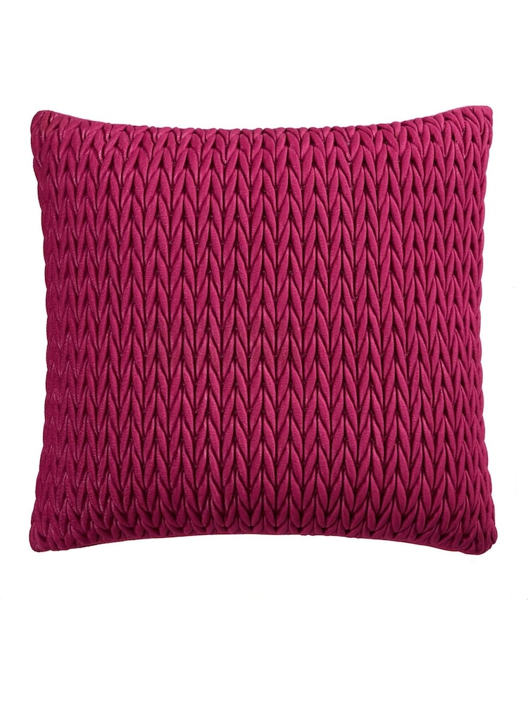 Laurence Llewelyn-Bowen Fuchsia Amory Velvet Filled Cushion - Image 2 of 4