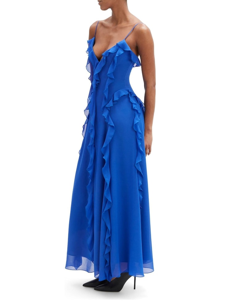 blue maxi dress with ruffles Petal & Pup Women's Ciao Ruffles Maxi Dress main image 0