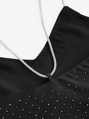 Black Embellished Gem Strappy Camisole - Image 6 of 7