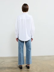 French Connection White Lina Crochet Mix 100% Cotton Shirt - Image 2 of 4