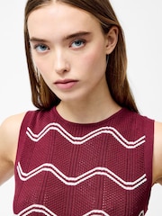 French Connection Red Trudy Crochet 100% Cotton Vest - Image 3 of 5