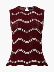 French Connection Red Trudy Crochet 100% Cotton Vest - Image 5 of 5