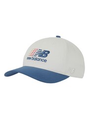 New Balance White 6 Panel Structured Athletics Multi Color Logo 100% Cotton Hat - Image 1 of 3