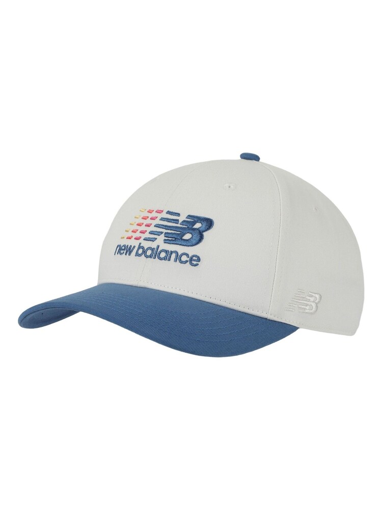 New Balance White 6 Panel Structured Athletics Multi Color Logo 100% Cotton Hat - Image 1 of 3