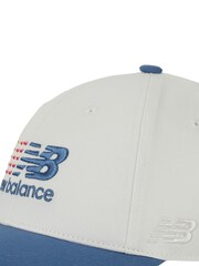 New Balance White 6 Panel Structured Athletics Multi Color Logo 100% Cotton Hat - Image 3 of 3