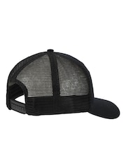 New Balance Black Stacked Patch Logo Trucker 100% Cotton Hat - Image 2 of 3