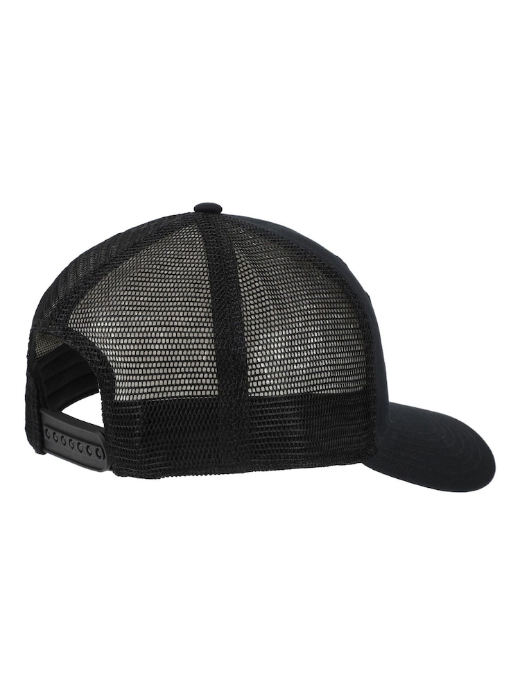 New Balance Black Stacked Patch Logo Trucker 100% Cotton Hat - Image 2 of 3