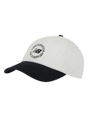 New Balance White 6 Panel Circle Graphic 100% Cotton Hat - Image 1 of 1