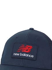 New Balance Blue Stacked Patch Logo Trucker 100% Cotton Hat - Image 3 of 3