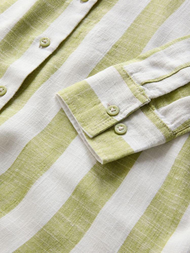 The Set Lime Green Shirt with Linen - Image 2 of 3
