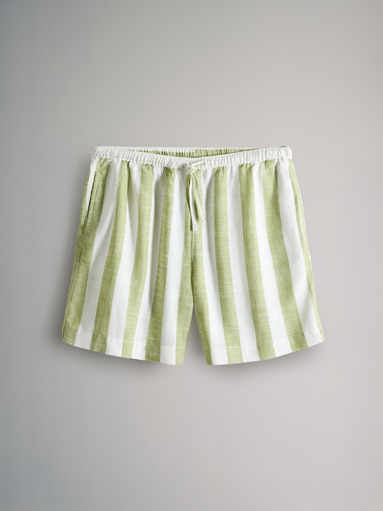The Set Lime Green Pull On Shorts With Linen - Image 1 of 3