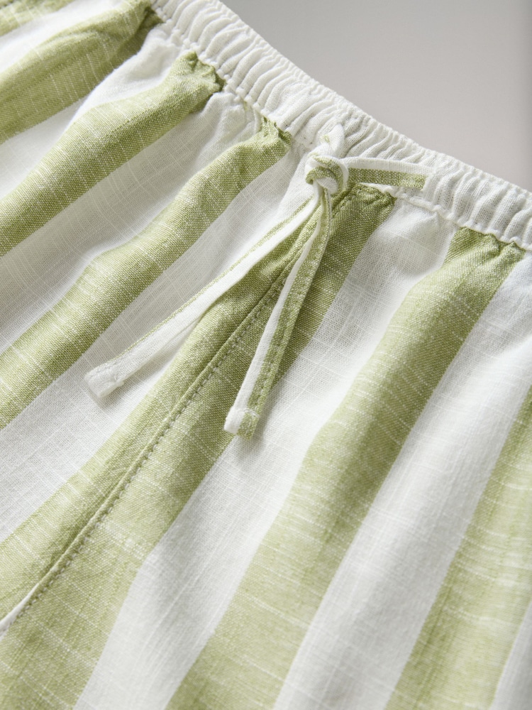 The Set Lime Green Pull On Shorts With Linen - Image 2 of 3