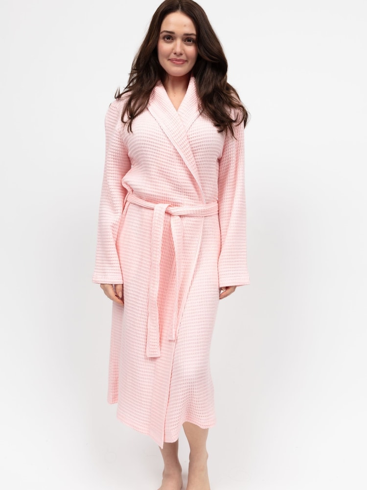 Cyberjammies Pink Waffle Dressing Gown - Image 2 of 3 Cyberjammies Pink Waffle Dressing Gown - Image 2 of 3